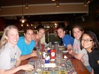Our group  minus Lauren  at pre-race dinner